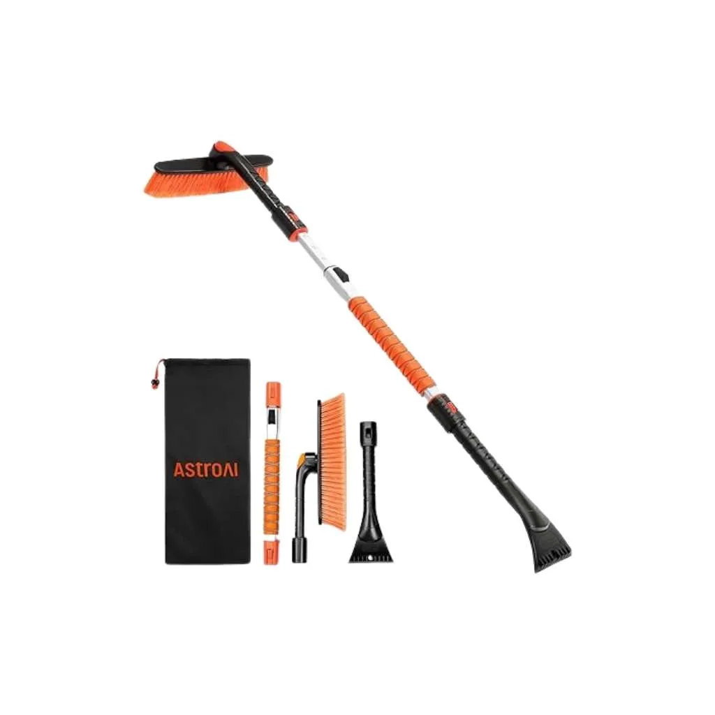 AstroAI Extendable Snow Brush and Ice Scraper with Pivoting Head
